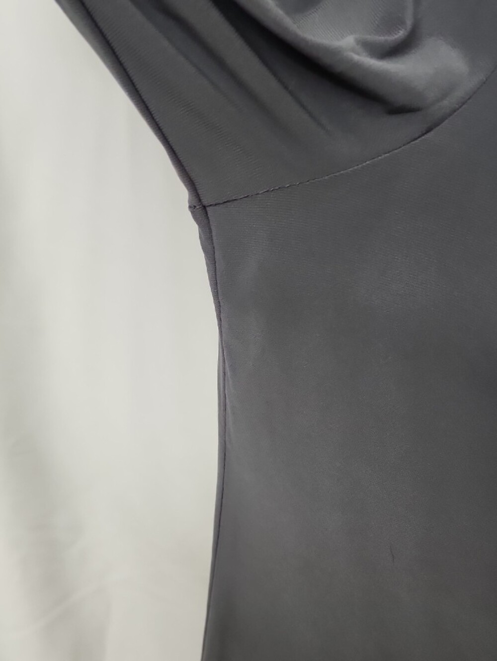 Anne Klein Charcoal Gray Zip-Front Roll-Tab Blouse - Picture 5 of 10
